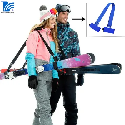 Ski Pole Carrier Straps with Cushioned Holder and Elastic Band Protects Downhill Skiing Backcountry Gear for Men Women Beginner