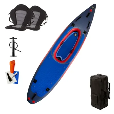 Favorite New Style Portable Detachable Sea Drop Stitch Inflatable Kayak Fishing Boat 2 Seater 1 Person Rowing Kayak for Sale