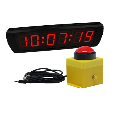 Wired Button Control Multifunction 3 Inch Indoor Digital LED Clock 10s Challenge Timing Countdown Timer for Talking Meeting Game
