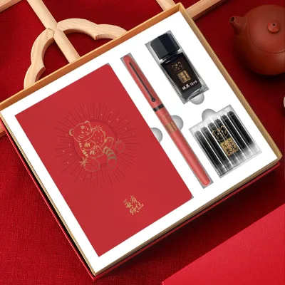 Beifa Brand GEF0020 Traditional Pattern Fountain Pen Gift Box Setn Luxury  Ink School Office Stationary Gift Set