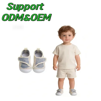 Lightweight Mesh Casual Shoes Breathable Skidproof Flexible Rubber Soles Adjustable Strap Indoor Outdoor Daily Wear