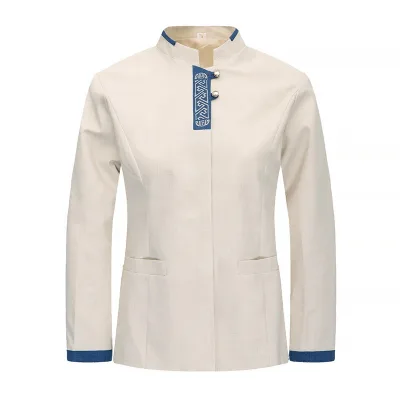 Custom 100%cotton Plain Short Sleeve Working Wear Buttons Design Hotel Housekeeping Staff Uniforms