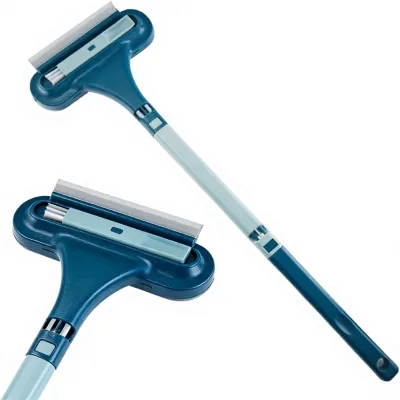 Window Screen Cleaning Brush & Squeegee Tool-Multi-Purpose Mesh Cleaner for Patio Door Porch Screens (Blue)