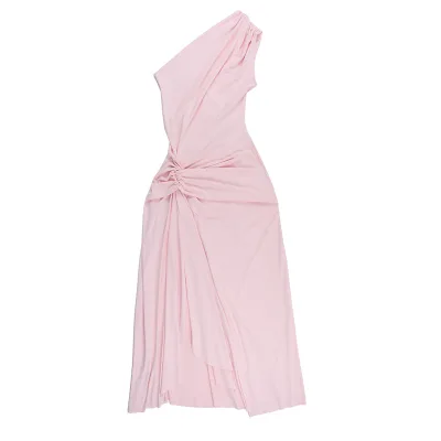 Hot Selling Slant Neck Floor-Length A-Line Wrap and Tie Party Club Breathable Summer Dress 2026 Explosion Waisted Split Dress