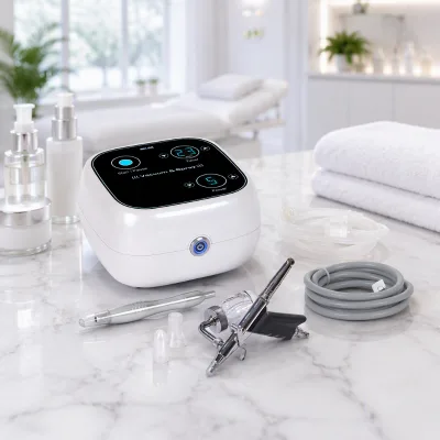 2 in 1 Beauty Instrument with Vacuum Blackhead Remover and Oxygen Injector for Skin Care Moisturizer Pore Cleaner ABS Housing