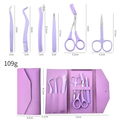 Eyebrow-Taming Set Pointed Angled Ultra-Precision Tweezers Scissors Stainless-Steel Brow Shaper Scratch-Resistant