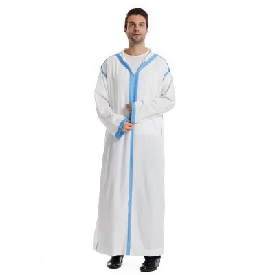 Muslim Man Eid Clothing Black Color Polyester Jubbah Masculino