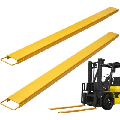 Heavy Duty Forklift Fork Extensions - 8FT Steel Tine Extensions Sleeves for 3-5 Ton Forklifts