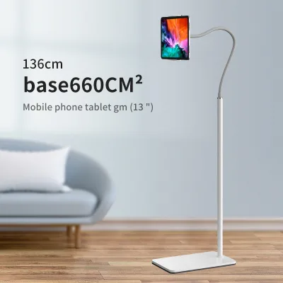L6 Standard Tablet Metal PC Support Adjustable Universal Foldable Multifunctional Floor Stand for Home/Office Use