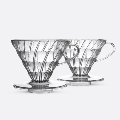 Plastic Coffee Dripper 1-4 Cups Pour Over Coffee Maker Reusable Coffee Filter Cup Slow Brewing Accessories for Home  Restaurants