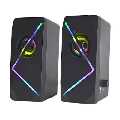 Creative 2.0 Channel USB Rainbow Backlight Gaming Speaker Subwoofer Loud Heavy Bass 6 Watt Stereo PC Computer Speakers