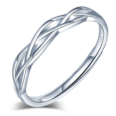 Three Intertwined Intertwined Love's Stylish Sterling Silver Ring Open Ring Adjustable Size