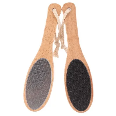 New Style High Quality Pedicure Feet Skin Care Tools Wooden Handle Glass Foot File Custom Logo Remove Callus Foot Rasp