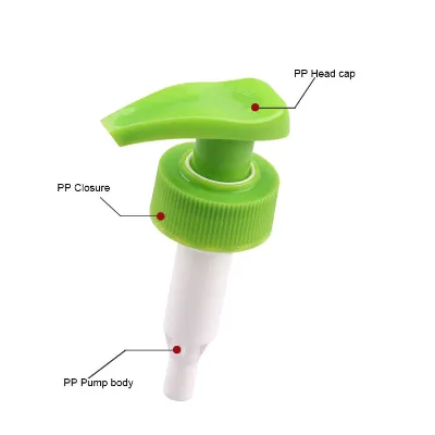 Standard Size 28/410 Ribbed Left Right Lock Plastic Black Lotion Pump Sprayer Dispenser for Bottles Non-Spill Screw-On Closure