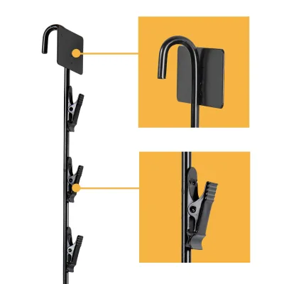 Hot Sale 12 Station Hanging Merchandise Strips With Hooks Metal Display s for Retail Display With Label Header