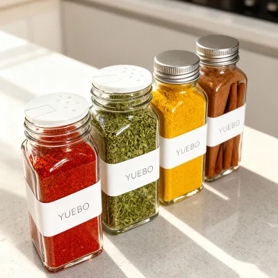 Custom Seasoning jar condiment bottles Glass 100ml 120ml Spice Jars Seasoning Storage Bottles jars for spices