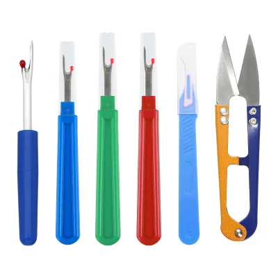 Colorful Plastic Handle Stainless Steel Seam Ripper Stitch Unpicker Tool Set Multi-Purpose Hand Sewing Cross Stitch Buttonhole
