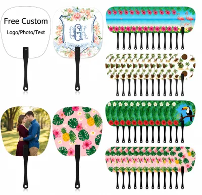 Factory Wholesale Free Custom Logo Hand Fans Church Fans Wedding Fans Custom Fans in Bulk Plastic Fans for Advertising Gifts