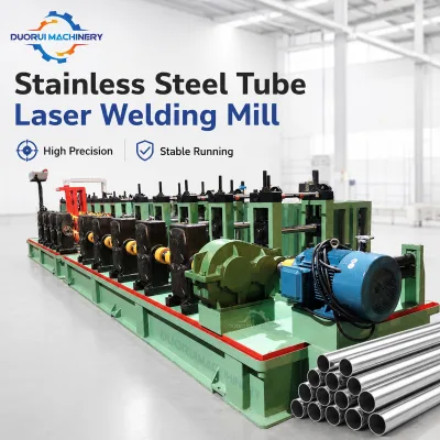 Round Square Rectangle Tube Production Servo Forming Weld Tracking Stainless Steel Line Automatic Laser Pipe Making Machine