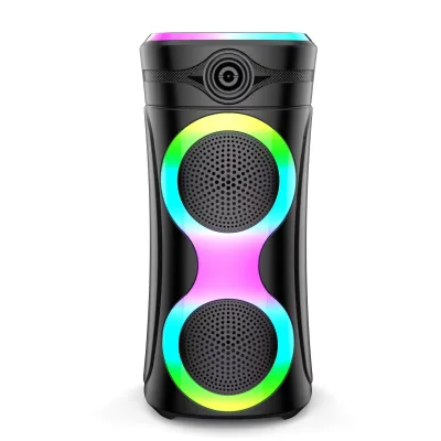 Portable Dual 4 Inch Bluetooth Tower Speaker with Trolley for Party and Outdoor Events