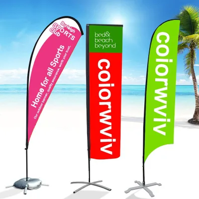 Cross-border Beach Flag Knife Flag Outdoor Advertising Banner Double-sided Teardrop Flag square Warp-knitted Fabric SH-16 Banner