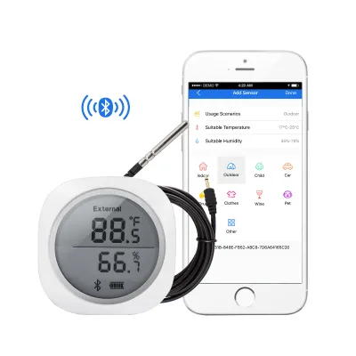 2022 Wifi Wireless Weather Station Digital Home IBS-TH1 Plus with External NTC Probe