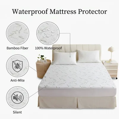 OEKO-TEX Certified Custom Knitted Waterproof Bed Sheet Anti Bacterial Waterproof Bed Fitted Sheet for Home Hotel Use