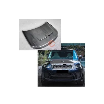 High Quality Dry Carbon Hood for Range Rover Sport L494. Carbon Fiber SVR Design Bonnet Fix on RRS 2014-2021
