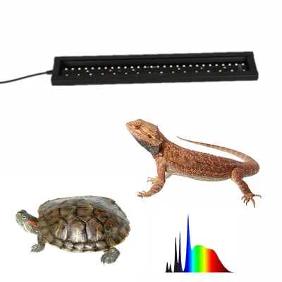 18W UVA UVB 6500K Full Spectrum Dimming Timer Adjustable Brightness & Auto Off for Reptile Habitat Bearded Dragon Turtles Snake