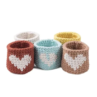 Handmade Woven Cup Covers for Living Room, Office, Home Interior, Terrariums for Succulent Plants, Balcony Ornaments