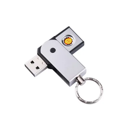 Factory Direct Sales Tungsten Wire USB Rechargeable Lighter Creative Keychain Electronic Cigarette Lighter Aircraft Gift logo