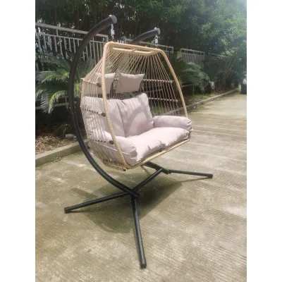 Double Seat Hanging Chair Durable Frame for Outdoor Garden Balcony