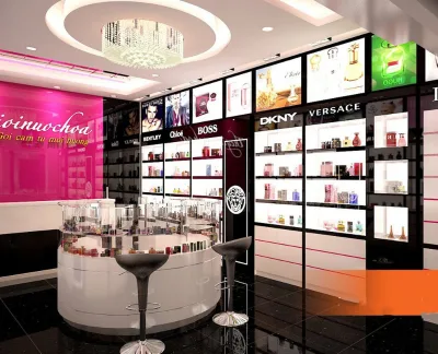Luxury Perfume Shop Design Perfume Display Cabinet Fashion Perfume Counter Stand