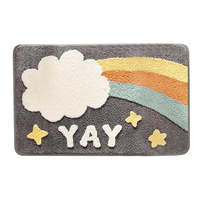 Funny Design Rainbow Bath Mat Customized Bath Door Mat With Logo
