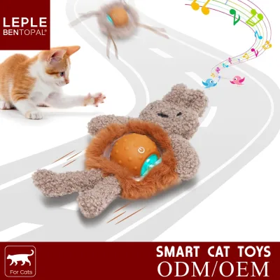 Electric Cat Toy with Adorable Plush Cover, Interactive & Smart, Holiday Gift