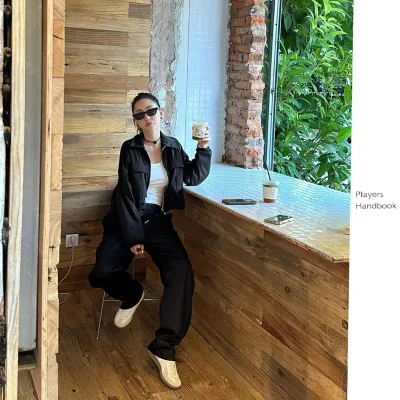 Women's Casual Black Denim Short Jacket with Windproof Thin Lining (LYCRA) Loose Fit for Spring Autumn-OEM/ODM Supported