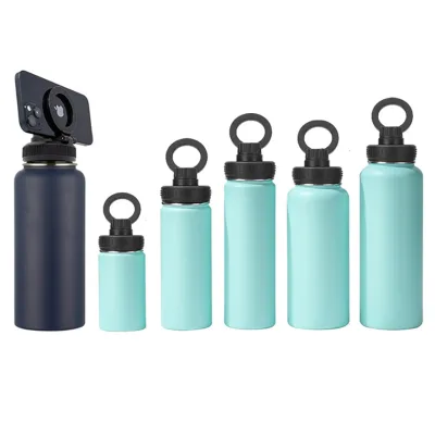 Custom 1L Magnetic Lid Water Bottle Insulated Thermos Magnetic Water Bottle with Magnetic Cell Phone Holder