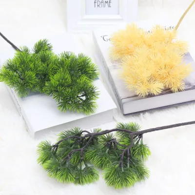 Lohan Pine Simulated Plastic Shrubs Green Beauty Pine Leave Christmas Accessories Welcome Potted Landscape Project for