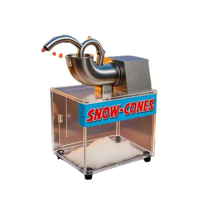 Compact Stainless Steel Ice Shaver Small Snow Cone Maker Easy to Operate for Home or Small Business Use