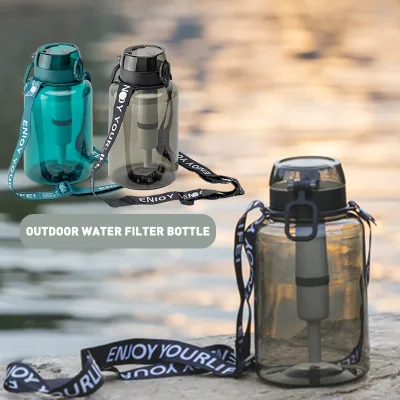 Child Outdoor Sport Charcoal Filter Drinking Water Tritan Materia Bottle Filter Straw With Filter Purifier
