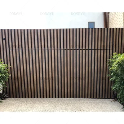 China High Quality Supplier Sectional Garage Door Modern Electric Wood Grille Grid Aluminum Garage Door With High Standard
