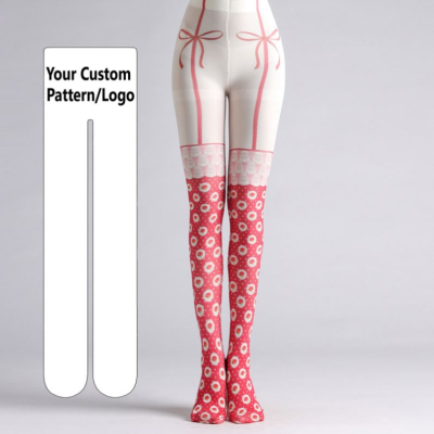 Brand Logo Lace Floral Print Stockings Factory Sale Pantyhose