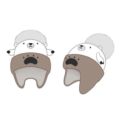 Professional Custom Cartoon Cute Special Animal Image Winter Warm Polar Bear Image Hat Children love