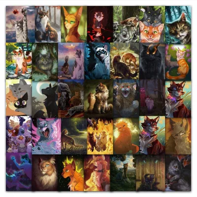 63PCS USA Anime Animals Lion Warrior Poster