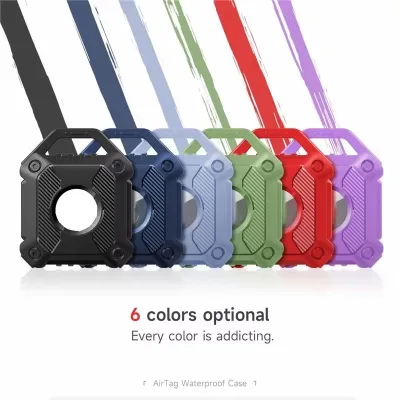 Waterproof AirTag Holder Case With Keychain Secure Holder Case Protect for Apple AirTag Tracker