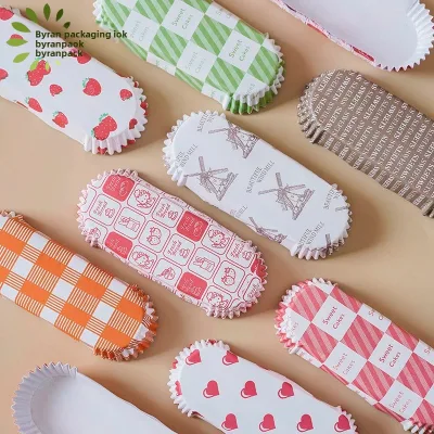 High-temperature Baking-proof Oil-resistant Pastry Paper Trays; Boat-shaped Cake Cups; Muffin Liners; Bulk-printed Food