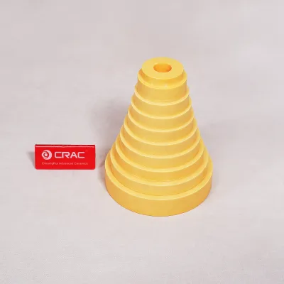 Factory Direct Custom CRAC Brand Yellow Zirconia Ceramic Cone Tower Wheel Bending Welding Structure Ceramic Parts