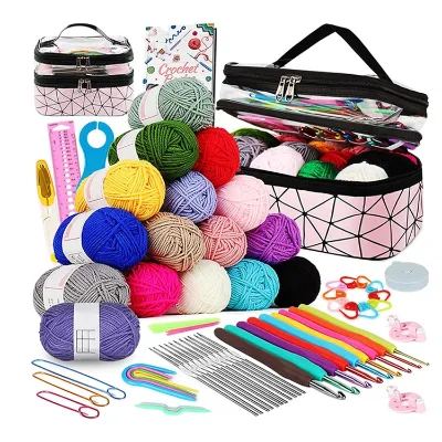 Crochet Kit for Beginner 16 Colors Yarn Crochet Animal Kit With Instructions Full Knitting Crochet Accessories