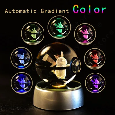 Wholesale Custom Cheap 3D Art Glass Small Crystal Ball Light up Toys Balls Crystal Ball Lamp 3d