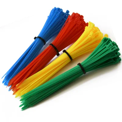 4.8x200mm Releasable Nylon Cable Ties Black White 100 Pcs Pack CE ROHS Certified